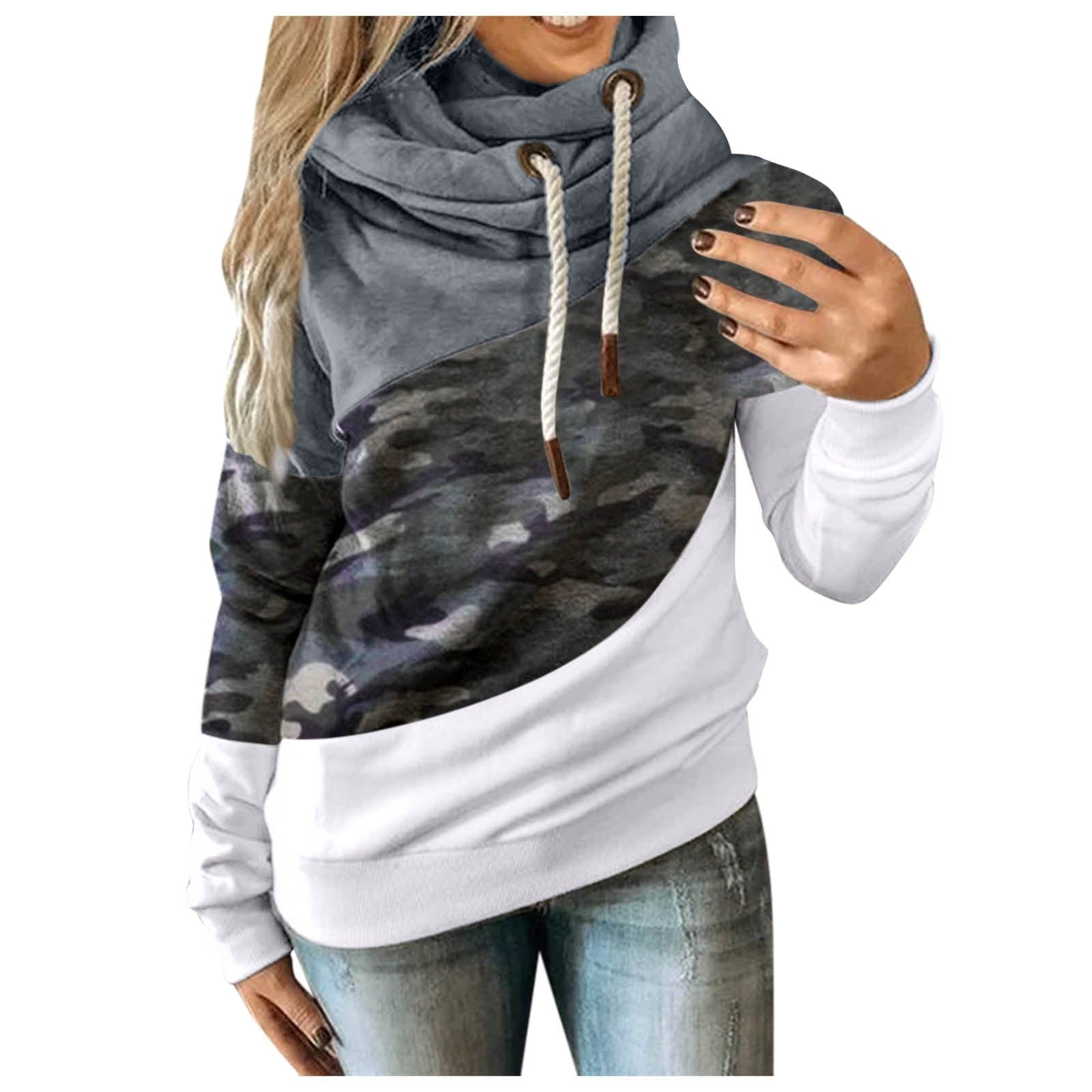 Damen Hoodie Camouflage Sweatshirt