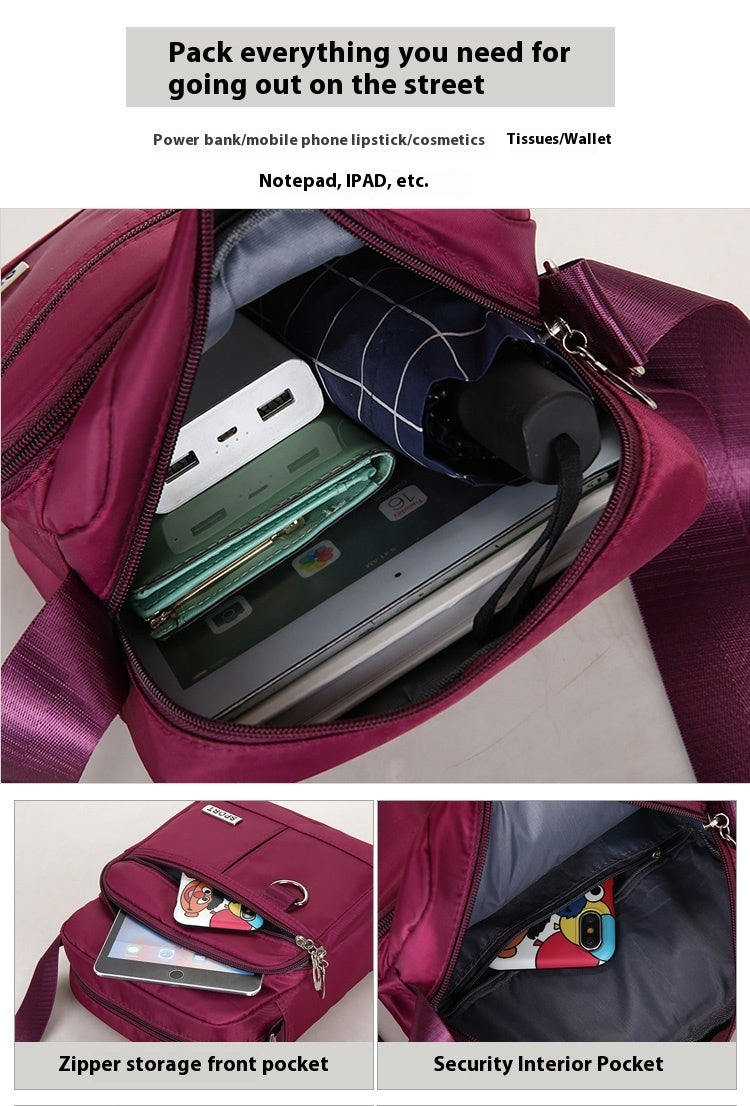 Nylon outdoor travel shoulder bag