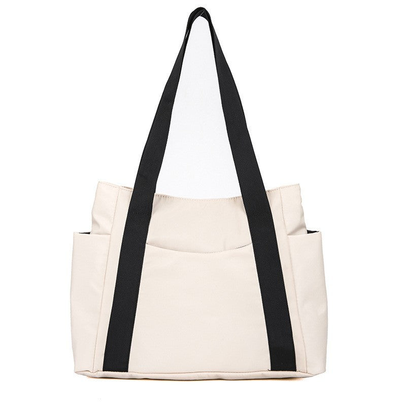 Neue japanische Stil einfarbige Einkaufstasche Umhängetasche Casual Einfache Canvas Handtasche