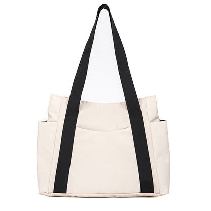 Neue japanische Stil einfarbige Einkaufstasche Umhängetasche Casual Einfache Canvas Handtasche