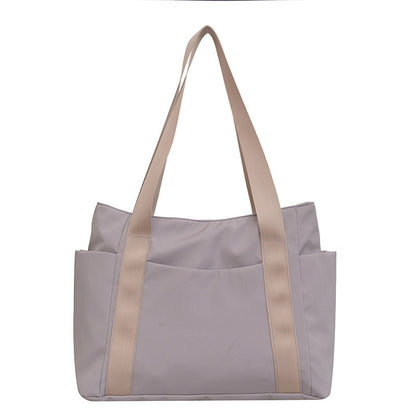 Neue japanische Stil einfarbige Einkaufstasche Umhängetasche Casual Einfache Canvas Handtasche